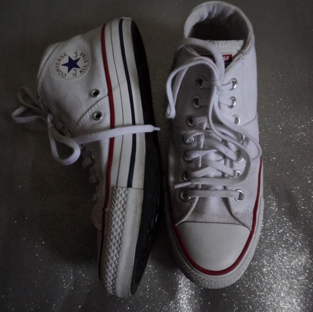 White Mid Converse- Madison size 8